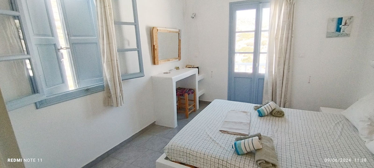 Interior of a room at Antonis Rooms in Sifnos